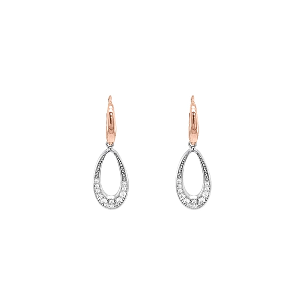 Vòng tai dạng chuỗi với đá zircon trong vàng