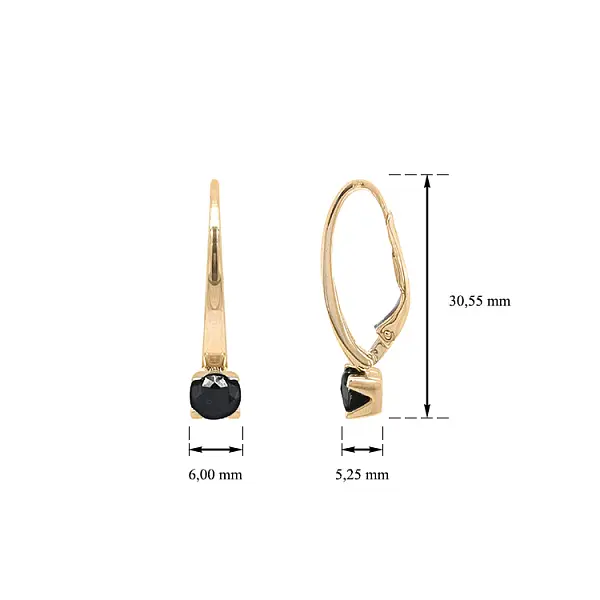 Vòng tai vàng đính đá zircon