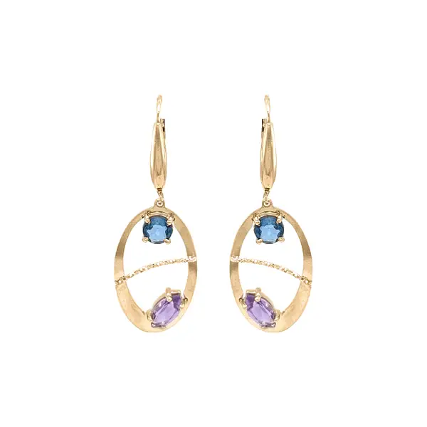 Vòng tai vàng đính đá zircon