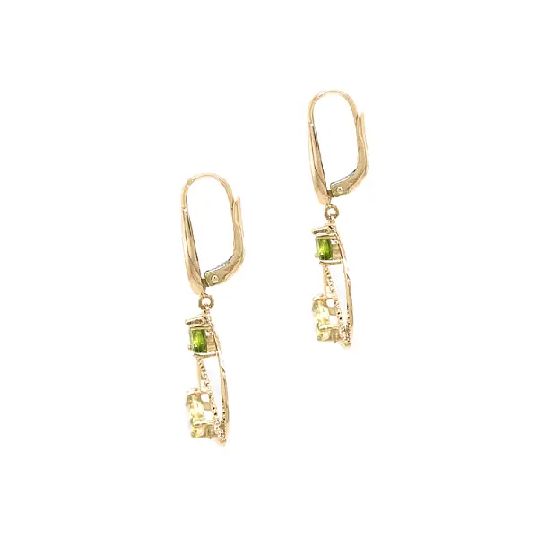 Vòng tai vàng đính đá lủng lẳng