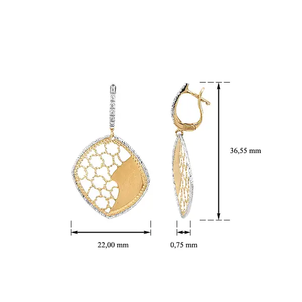 Vòng tai vàng đính đá zircon