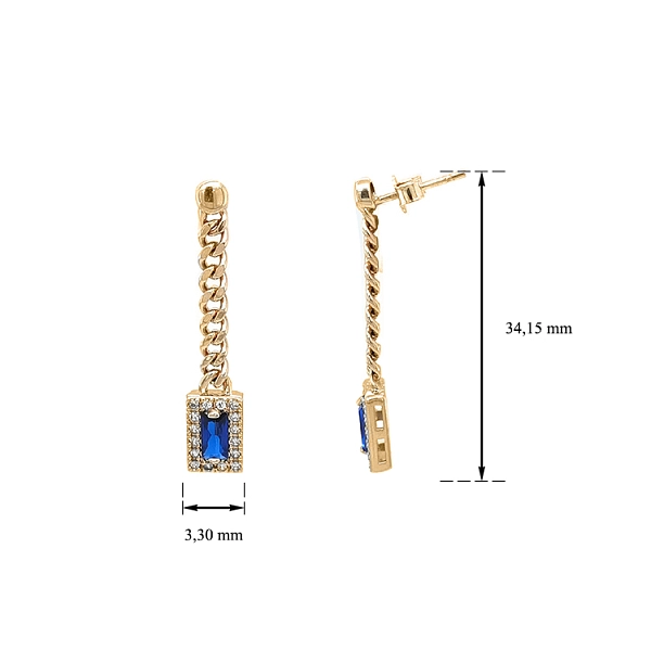 Vòng tai vàng đính đá zircon
