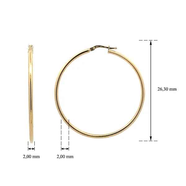 Vòng tai tròn vàng