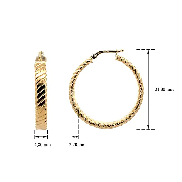 Vòng tai tròn vàng