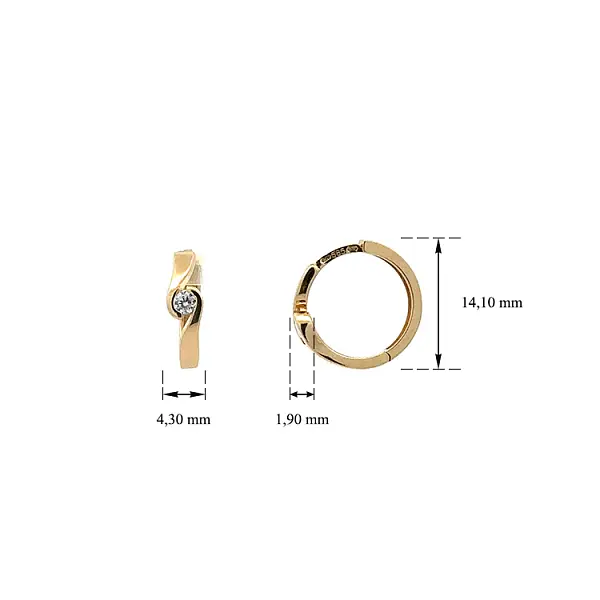 Vòng tai tròn vàng đính đá zircon