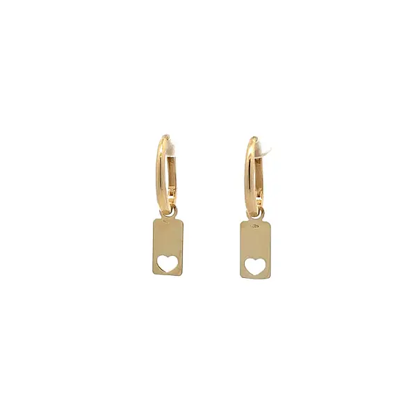 Vòng tai vàng đính đá lủng lẳng