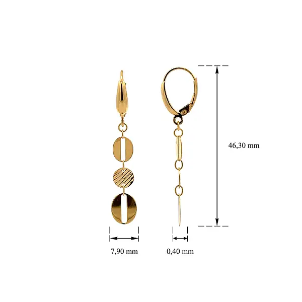 Vòng tai vàng đính đá lấp lánh