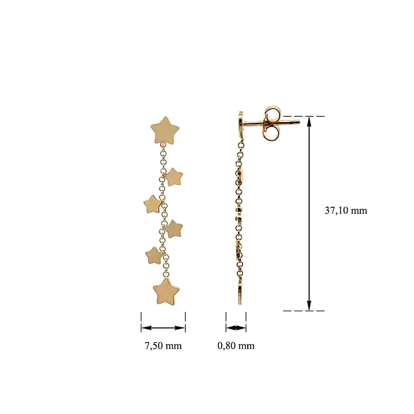 Vòng tai vàng hình ngôi sao