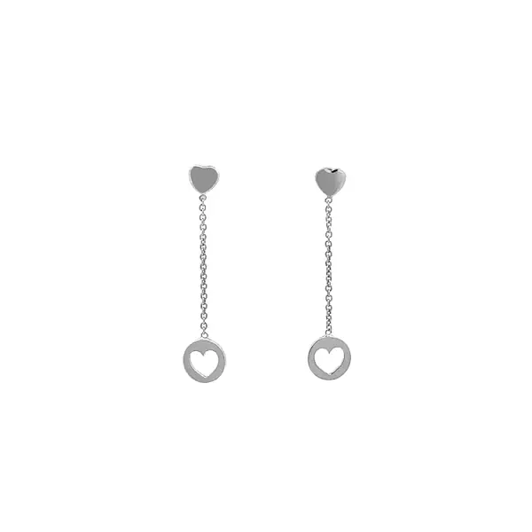 Vòng tai vàng hình trái tim treo