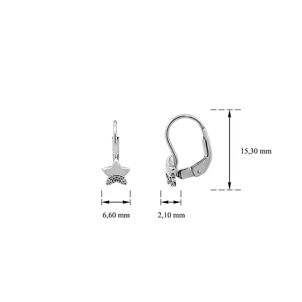Vòng tai vàng hình sao biển đính đá zircon