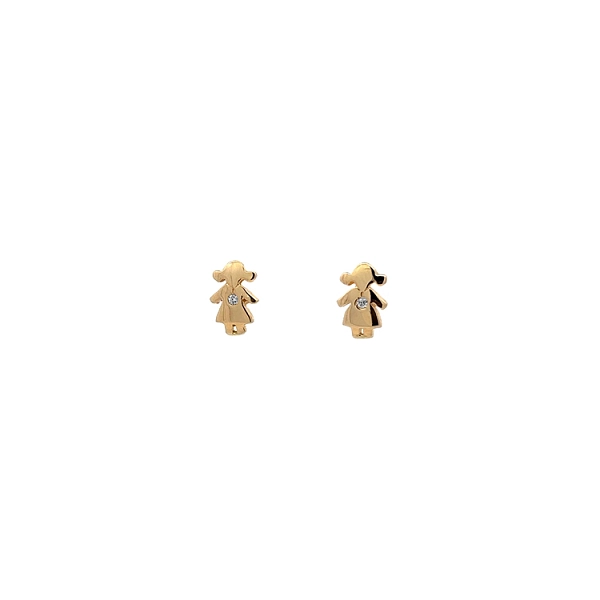 Vòng tai vàng Pecky đính đá zircon