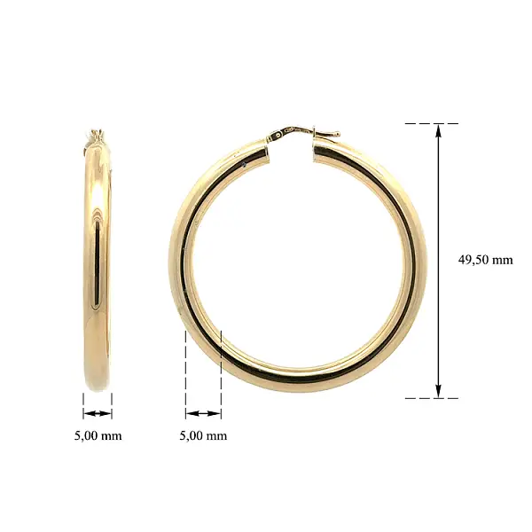 Vòng tai tròn vàng