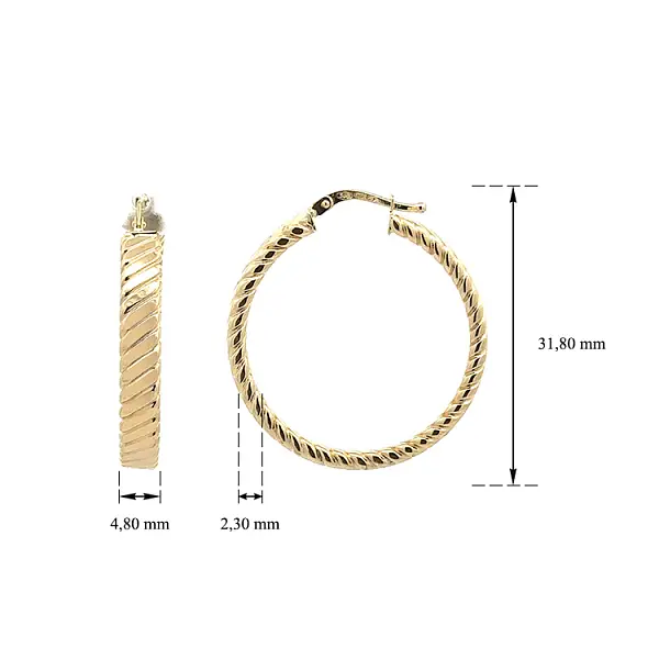 Vòng tai tròn vàng