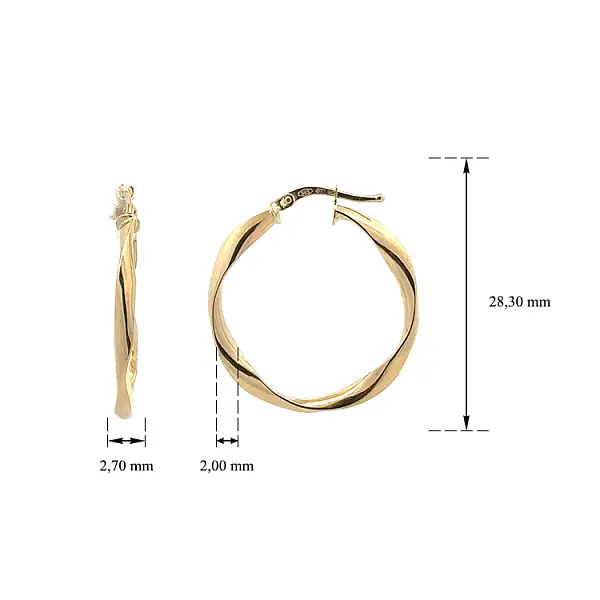 Vòng tai tròn vàng