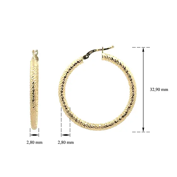 Vòng tai tròn vàng