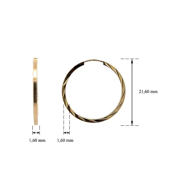 Vòng tai tròn vàng