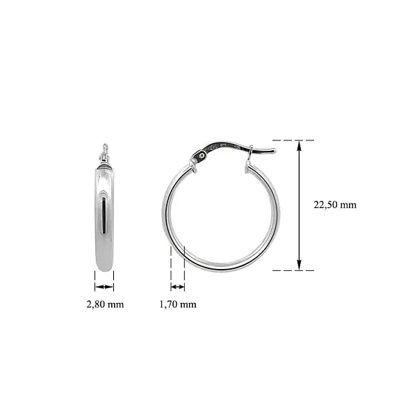 Vòng tai tròn vàng trắng