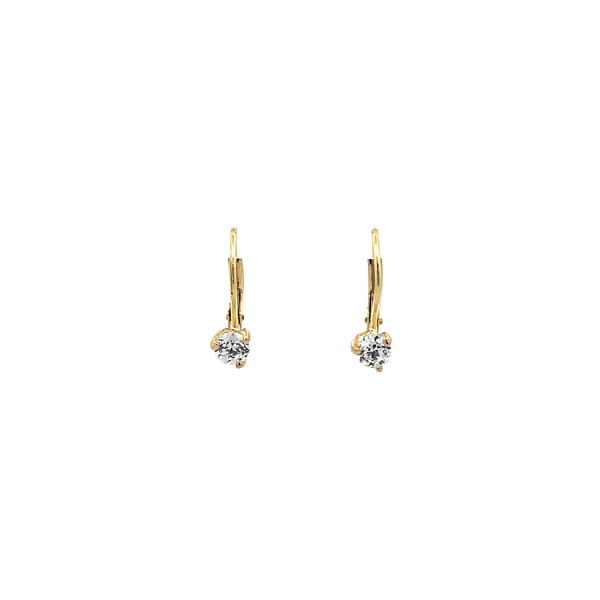 Vòng tai vàng đơn với đá zircon