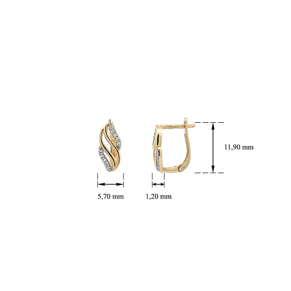 Vòng tai vàng đính đá zircon