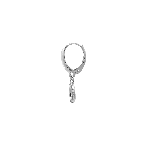 Vòng tai đeo dài bằng vàng trắng đính đá zircon