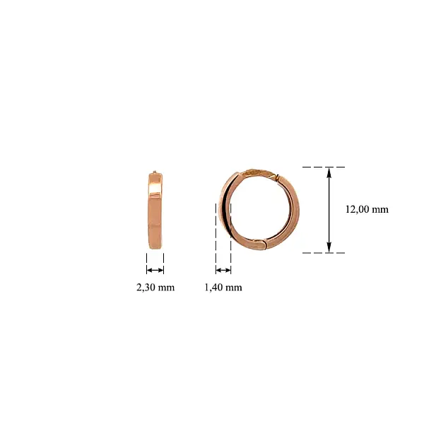 Vòng tai tròn vàng hồng