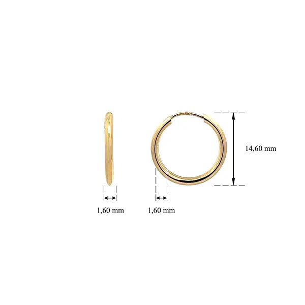 Vòng tai tròn vàng