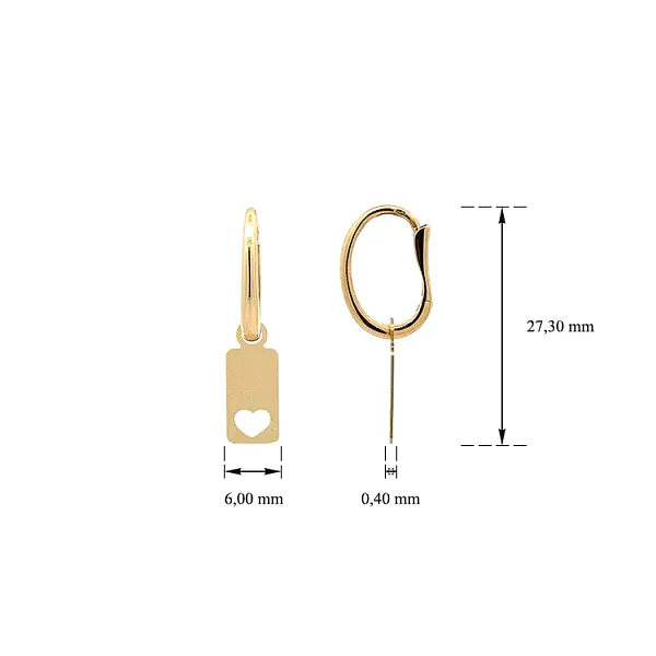 Vòng tai vàng đính đá lủng lẳng