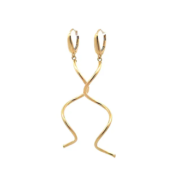 Vòng tai vàng đính đá lủng lẳng