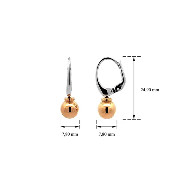 Vòng tai vàng đính đá lủng lẳng