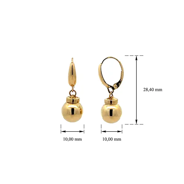 Vòng tai vàng đính đá lủng lẳng