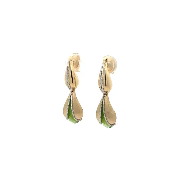 Vòng tai vàng đính đá xanh