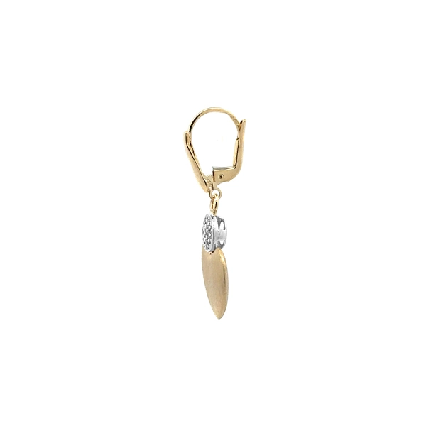 Vòng tai vàng với đá zircon hình trái tim