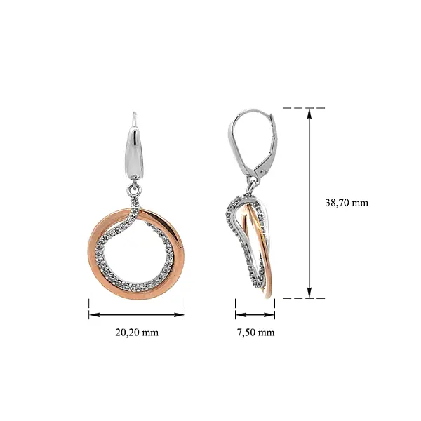 Vòng tai vàng đính đá zircon