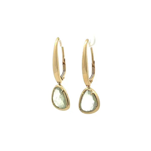 Vòng tai vàng đính đá xanh