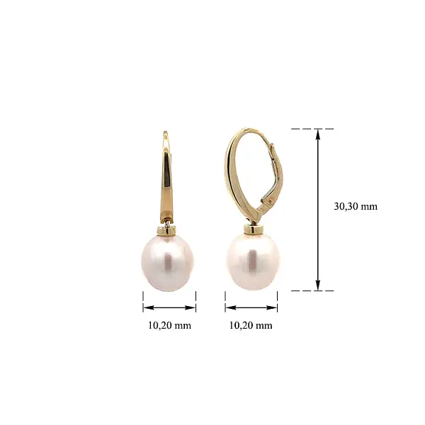 Vòng tai vàng đính ngọc trai