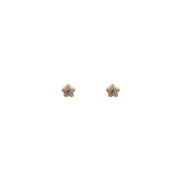 Vòng tai vàng Pecky hoa với đá zircon