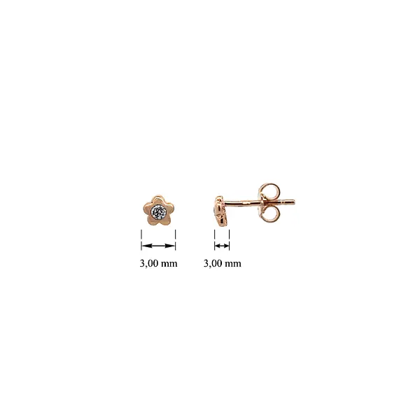 Vòng tai vàng Pecky hoa với đá zircon