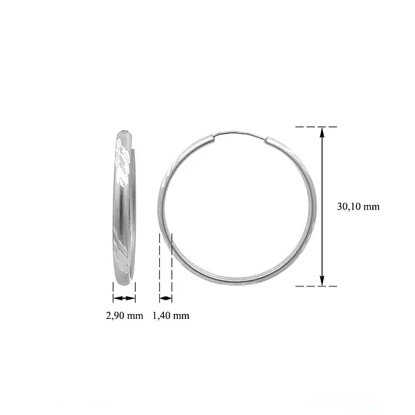 Vòng tai tròn vàng trắng cho nữ