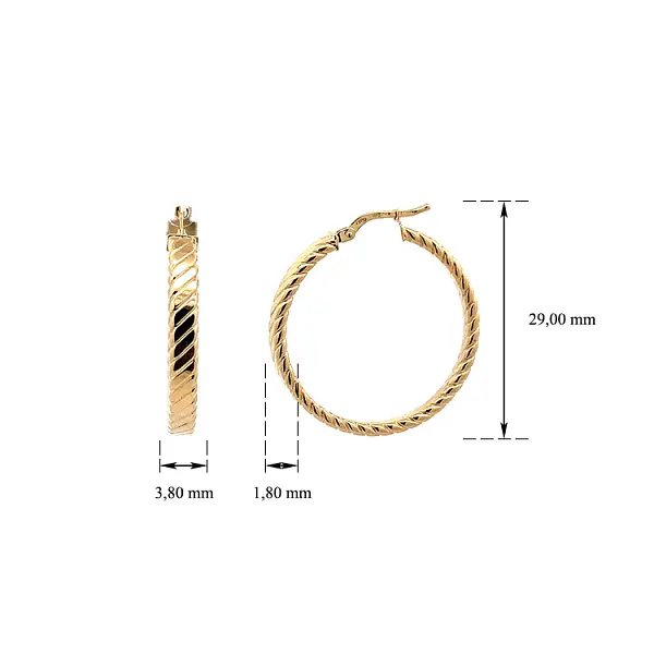 Vòng tai tròn vàng