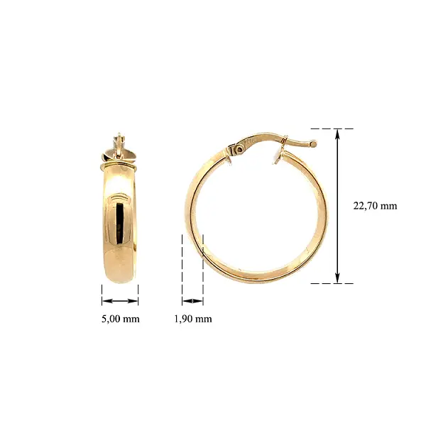 Vòng tai tròn vàng