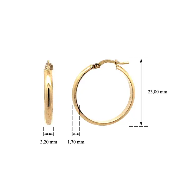 Vòng tai tròn vàng