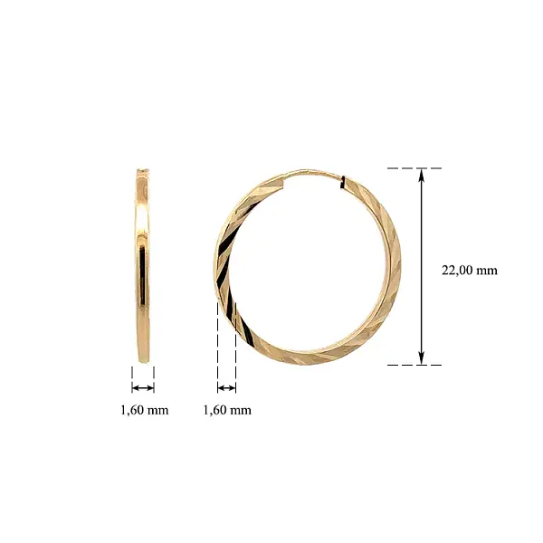 Vòng tai tròn vàng