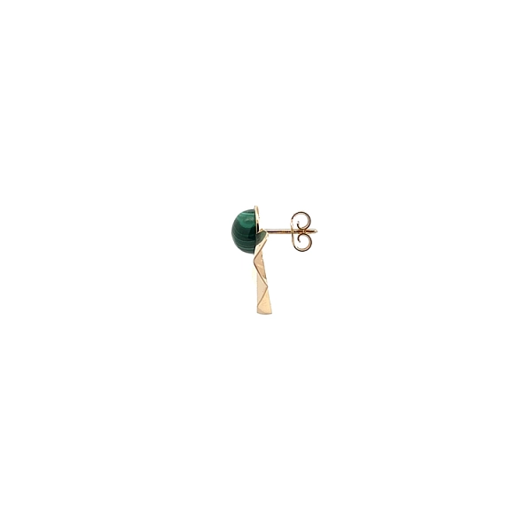 Vòng tai vàng đính đá malachite