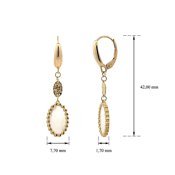 Vòng tai vàng đính ngọc trai