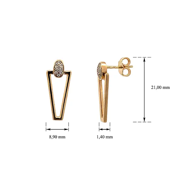 Vòng tai vàng đính đá zircon