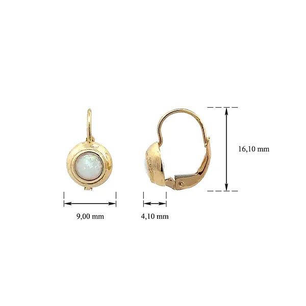 Vòng tai vàng đính ngọc opal