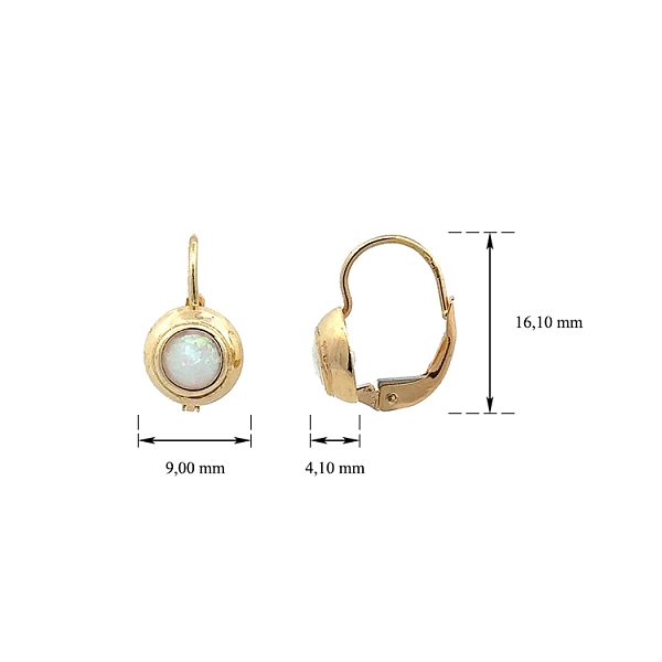 Vòng tai vàng đính ngọc opal