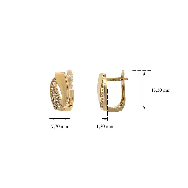 Vòng tai vàng đính đá zircon