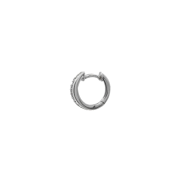 Vòng tai tròn với đá zircon trắng vàng