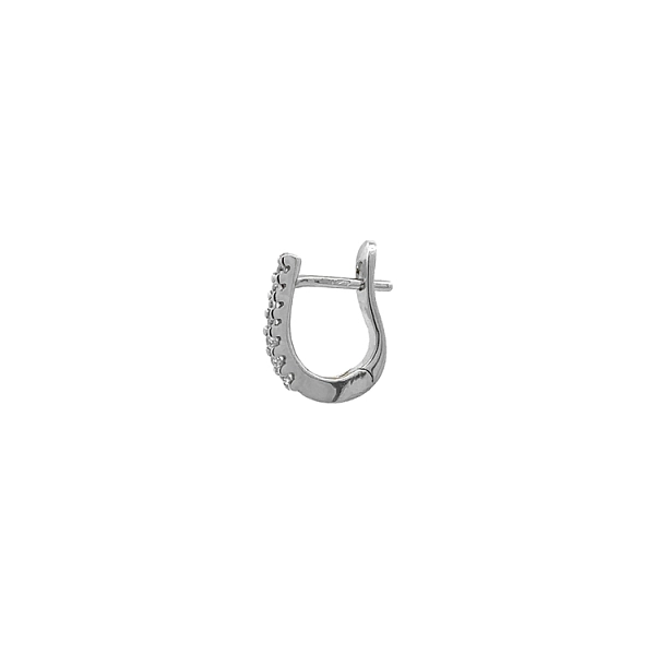 Khuyên tai bằng vàng trắng đính đá zircon trắng